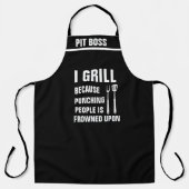 Personaliseer mening Grappige Chef Attitude Grill Schort (Voorkant)
