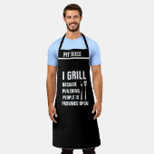 Personaliseer mening Grappige Chef Attitude Grill Schort (Gedragen)
