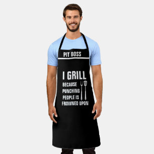 Personaliseer mening Grappige Chef Attitude Grill  Schort