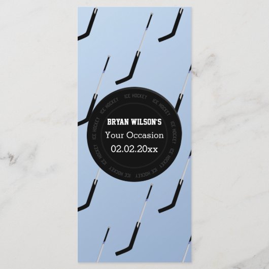 Personaliseer Menukaarten IJshockey thema Menu (Achterkant)