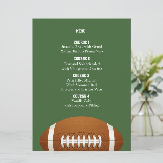 Personaliseer Menukaarten Sport Party football the Menu (Staand voorkant)