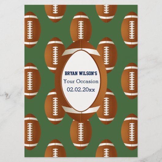 Personaliseer Menukaarten Sport Party football the Menu (Achterkant)