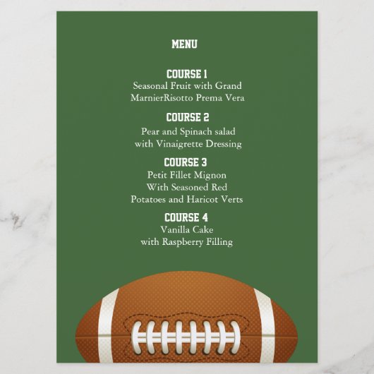 Personaliseer Menukaarten Sport Party football the Menu (Voorkant)