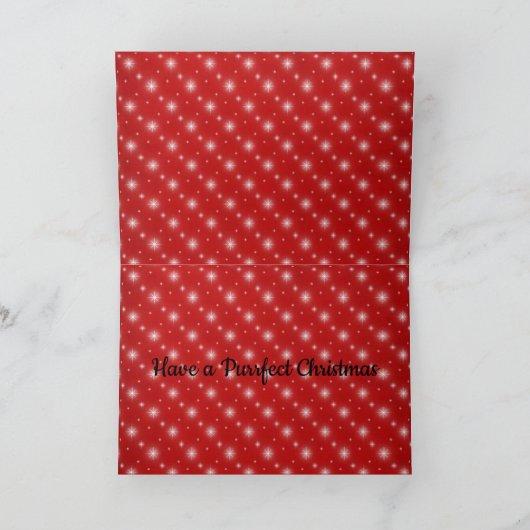 Personaliseer Meowy Christmas Kaart voor Cat Lover (Binnen)