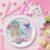 Personaliseer Mermaid Party Papieren Bordje (Feest)