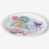 Personaliseer Mermaid Party Papieren Bordje (Gekanteld)