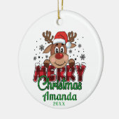 Personaliseer Merry Christmas Rendier Ornament (Links)