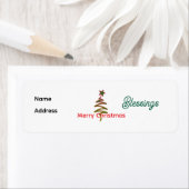 Personaliseer Merry Christmas Return Adreslabel Etiket (Insitu)