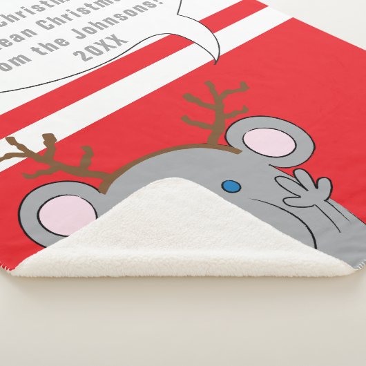 Personaliseer "Merry Christmouse" Blanket/Middelgr Sherpa Deken (3/4)