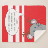 Personaliseer "Merry Christmouse" Blanket/Middelgr Sherpa Deken (Voorkant (horizontaal))