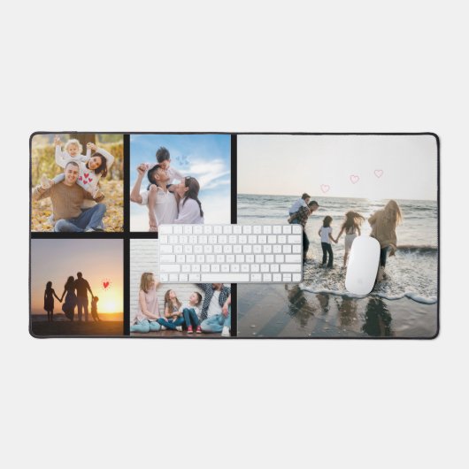 Personaliseer met 5 foto's van familie, vrienden,  bureaumat (Keyboard & Muis)