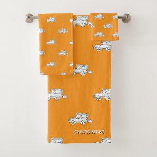 Personaliseer met de naam van het kind Funny Car S Bad Handdoek