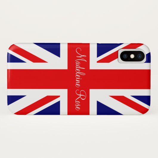 Personaliseer met een naam British National Flag Case-Mate iPhone Case (Achterkant (horizontaal))