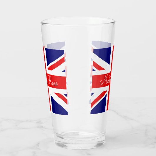 Personaliseer met een naam British National Flag Glas (Rechts)