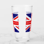 Personaliseer met een naam British National Flag Glas (Links)