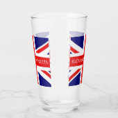 Personaliseer met een naam British National Flag Glas (Rechts)