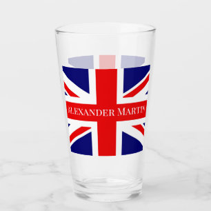 Personaliseer met een naam British National Flag Glas