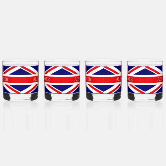 Personaliseer met een naam British National Flag Whisky Glas (Rechts)