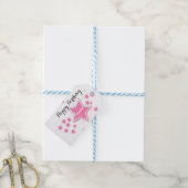 Personaliseer met een naam Pink STAR Cadeaulabel (Met Touw)