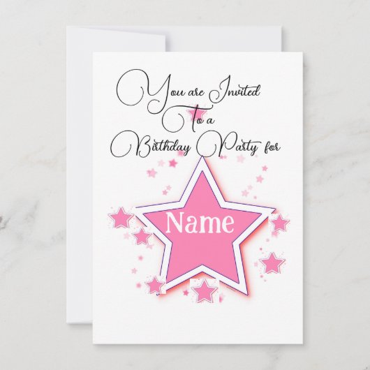 Personaliseer met een naam STAR Verjaardag Kaart (Voorkant)