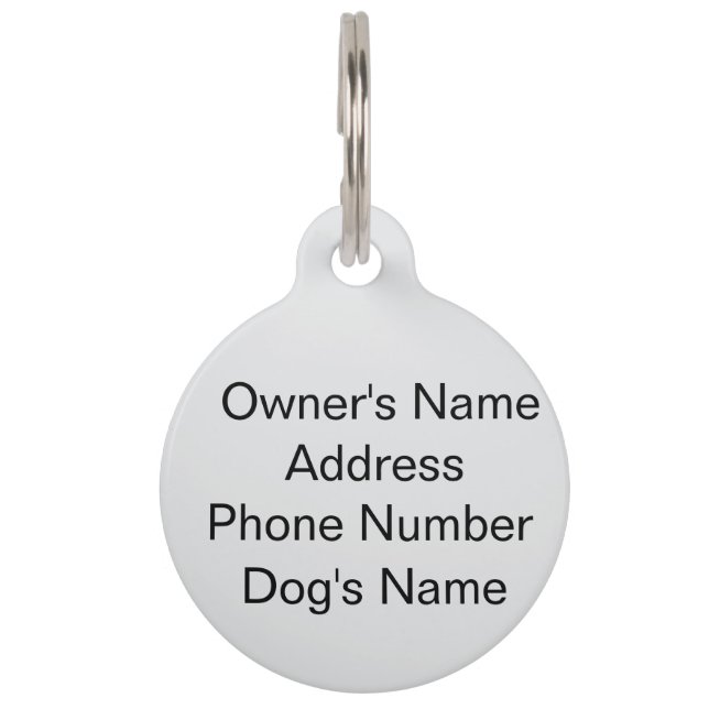 Personaliseer met eigenaar info Ronde hond Huisdie Huisdierpenning (Achterkant)