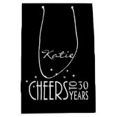 Personaliseer met elke leeftijd Cheers Paper Gift  Medium Cadeauzakje (Voorkant)