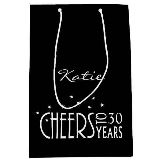Personaliseer met elke leeftijd Cheers Paper Gift  Medium Cadeauzakje (Voorkant)