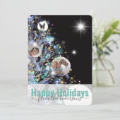 Personaliseer met foto's en bericht vakantiestambo feestdagenkaart (Staand voorkant)