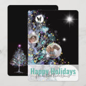 Personaliseer met foto's en bericht vakantiestambo feestdagenkaart (Voorkant / Achterkant)