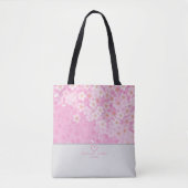 Personaliseer met je naam en stad ♥Sakura Bloem Tote Bag (Voorkant)