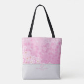 Personaliseer met je naam en stad ♥Sakura Bloem Tote Bag (Achterkant)