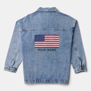 Personaliseer met je naam Nederland Verenigde Stat Denim Jacket