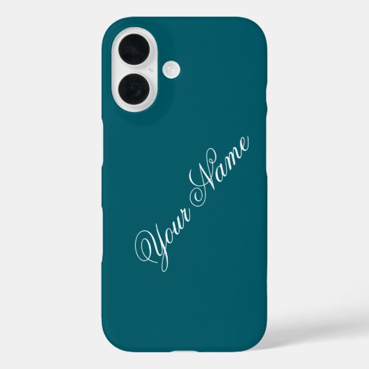Personaliseer met Jouw naam Blauwgroen Case-Mate iPhone Case (Achterkant)