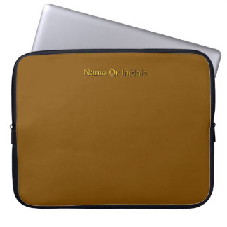 Personaliseer met naam beginletters Bruin Laptop Sleeve