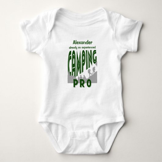 Personaliseer met naam camping pro romper (Voorkant)