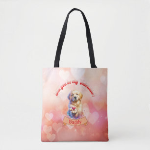 Personaliseer met naam en datum Valentijnsdag Tote Bag
