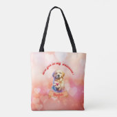 Personaliseer met naam en datum Valentijnsdag Tote Bag (Achterkant)