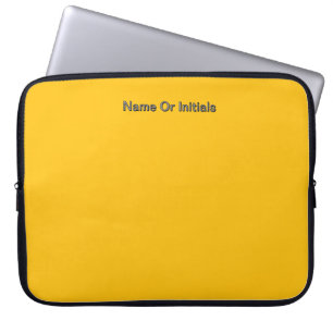 Personaliseer met naam initiaal geel laptop sleeve