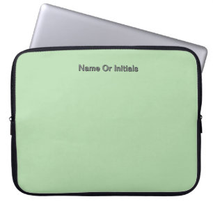 Personaliseer met naam initiaal Mintgroen Laptop Sleeve