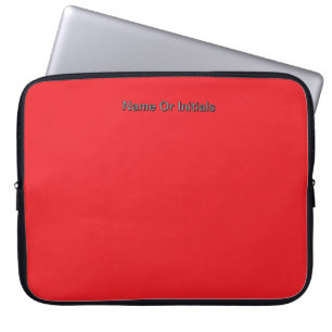 Personaliseer met naam initiaal rood laptop sleeve