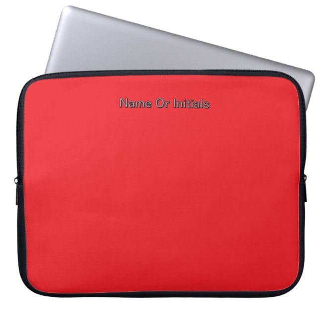 Personaliseer met naam initiaal rood     laptop sleeve (Voorkant)