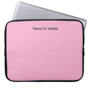 Personaliseer met naam initiaal Roze Laptop Sleeve