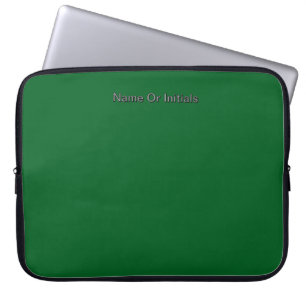 Personaliseer met naam initialen Groen Laptop Sleeve