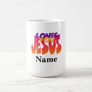 Personaliseer met naam Jezus houdt van jou Mok