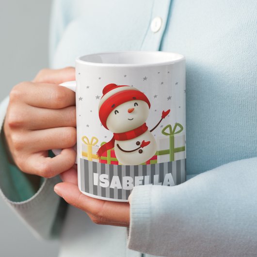 Personaliseer met Naam Snowman Kleurrijke Kerstmis Koffiemok