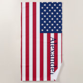 Personaliseer met naam Verenigde Staten van Amerik Strandlaken (Voorkant)