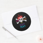 Personaliseer met Tekst Kalm beenderen schedel hou Ronde Sticker (Envelop)