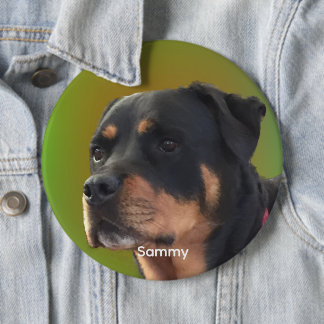Personaliseer met uw foto of Rottweiler & Naam Ronde Button 6,0 Cm
