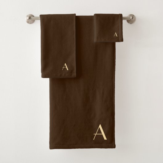 Personaliseer met uw Initiaal DK Brown Bad Handdoek (Insitu)
