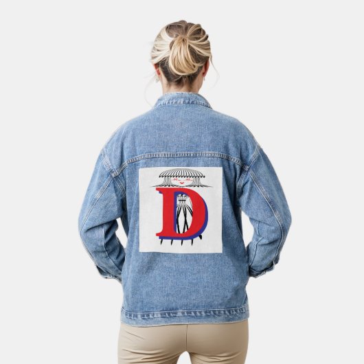 Personaliseer met uw Initiaal Lady Afbeelding Denim Jacket (Model)